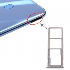 Vassoio di carta di SIM vassoio di carta + SIM Tray + Micro SD per Galaxy A20 A30 A50 (Grigio)