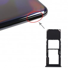SIM-kort fack + Micro SD-kort fack för Galaxy A70 (Svart)