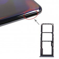 SIM картата тава + SIM Card Tray + Micro SD Card тава за Galaxy A70 (черен)