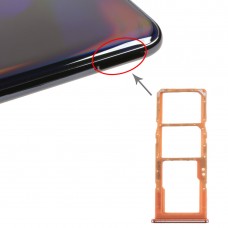SIM karta Tray + SIM karta zásobník + Micro SD Card Tray pro Galaxy A70 (oranžová)