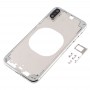 Transparente de la contraportada con la lente de la cámara y la bandeja de tarjeta SIM y Laterales Claves para iPhone XS Max (blanco)