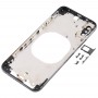 Transparente de la contraportada con la lente de la cámara y la bandeja de tarjeta SIM y Laterales Claves para iPhone XS (Negro)