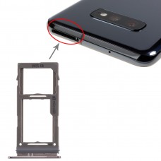 SIM-kort fack + Micro SD-kort fack för Galaxy S10 + / S10 / S10e (Svart)
