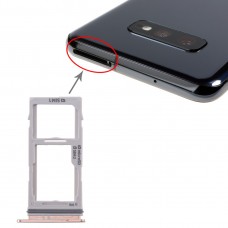 SIM karta Tray + SIM karty zásobník / Micro SD Card Tray pro Galaxy S10 + / S10 / S10e (Rose Gold)