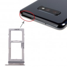 SIM Card מגש + כרטיס SIM מגש / Micro SD כרטיס מגש עבור גלקסי S10 + / S10 / S10e (לבן)