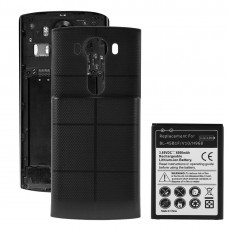 对于LG V10 / H968 BL-45B1F 3.85V / 6500mAh高容量锂离子电池和回门盖更换（黑色） 