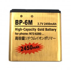 ノキアN73 / N93のための2450mAh BP-6M大容量ゴールドビジネスバッテリー 
