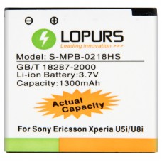 Lopurs nagy kapacitású üzleti akkumulátor a Sony Xperia U5i / U8i számára (tényleges kapacitás: 1300mAh)