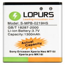 LOPURS High Capacity Business akku Sony MT15i Xperia Neo (Todellinen kapasiteetti: 1300 mAh) 
