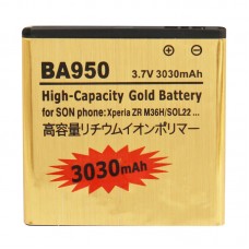 ソニーのXperia ZR / M36h / C5502 / C5503用BA950 3030mAh大容量ゴールドビジネスバッテリー 