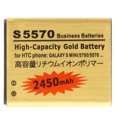 2450mAh High Capacity Gold Business Battery for Galaxy S Mini / S5570 / S5750 / S7230 