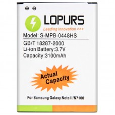 LOPURS высокой емкости для бизнеса аккумулятор для Galaxy Note II / N7100 (Фактическая емкость: 3100mAh) 
