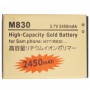 2450mAh haute capacité d'or de la batterie pour Galaxy affaires Rush / M830 / I677