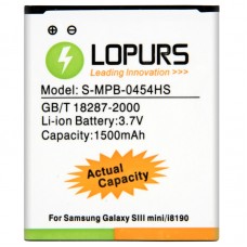 LOPURS高容量商务电池银河SIII迷你/ I8190（实际容量：1500mAh的） 