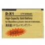 2430mAh D-X1 haute capacité Golden Edition pour BlackBerry Batterie affaires 8900/8910/9500/9520