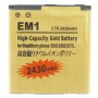 2430mAh EM1 High Capacity Golden Edition Бизнес Батерия за BlackBerry 9,350 / 9360/9370
