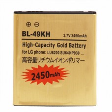 BL-49KH 2450mAh High Capacity Bateria Złoto dla firm LG LU6200 / SU640 / P930 