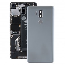Batterie-rückseitige Abdeckung mit Kameraobjektiv und Fingerabdruck-Sensor für LG G7 ThinQ / G710 / G710EM / G710PM / G710VMP (Silber)