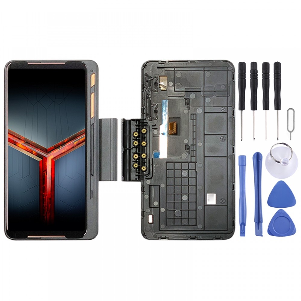 Game Expansion LCD Screen and Digitizer Full Assembly for Asus ROG Phone II ZS660KL (Black)