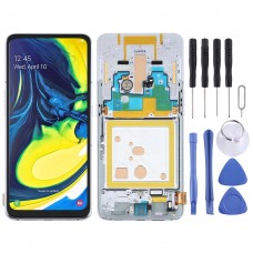 TFT Material LCD Screen and Digitizer Full Assembly with Frame for Samsung Galaxy A80(Silver) 