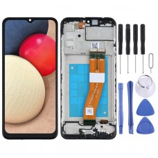 Original LCD Screen and Digitizer Full Assembly with Frame for Samsung Galaxy A02s SM-A025F(GE Version)