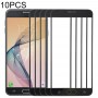 10 PCS delantero de la pantalla externa lente de cristal para Samsung Galaxy J7 Prime, ON7 (2016), G610F, G610F / DS, G610F / DD, G610M, G610M / DS / DS, G610Y (negro)