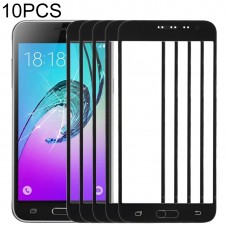 10 PCS Передний экран Outer стекло объектива для Samsung Galaxy J3 (2016) / J320FN / J320F / J320G / J320M / J320A / J320V / J320P (черный)