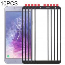 10 PCS Frontscheibe Äußere Glasobjektiv für Samsung Galaxy J4 + / J6 + / J610 (Schwarz)