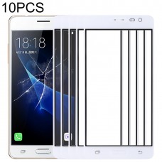 10 PCS Передний экран Outer стекло объектива для Samsung Galaxy J3 Pro / J3110 (белый)