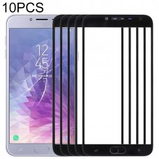 10 PCS Передній екран Outer скло об'єктива для Samsung Galaxy J4 (2018) (чорний)