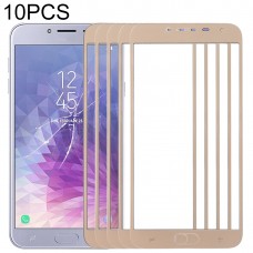 10 PCS delantero de la pantalla externa lente de cristal para Samsung Galaxy J4 (2018) (Gold)