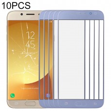 10 PCS anteriore dello schermo esterno obiettivo di vetro per Samsung Galaxy J7 (2017) / J730 (Blu)