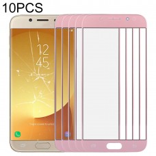 10 PCS anteriore dello schermo esterno obiettivo di vetro per Samsung Galaxy J7 (2017) / J730 (oro rosa)