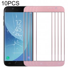 10 PCS anteriore dello schermo esterno obiettivo di vetro per Samsung Galaxy J5 (2017) / J530 (oro rosa)