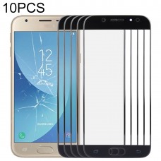 10 PCS delantero de la pantalla externa lente de cristal para Samsung Galaxy J3 (2017) / J330 (Negro)