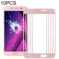 10 db elülső képernyő Külső üveglencse a Samsung Galaxy A7 (2017) / A720 (rózsaszín) számára
