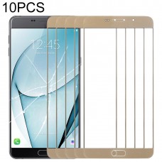 10 PCS Передній екран Outer скло об'єктива для Samsung Galaxy A9 (2016) / A900 (Gold)