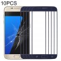 10 PCS delantero de la pantalla externa lente de cristal para Samsung Galaxy S7 / G930 (negro)