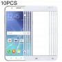10 PCS delantero de la pantalla externa lente de cristal para Samsung Galaxy J7 / J700 (blanco)