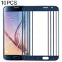 10 PCS delantero de la pantalla externa lente de cristal para Samsung Galaxy S6 / G920F (azul oscuro)