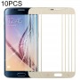10 бр предния екран външен стъклен леща за Samsung Galaxy S6 / G920F (злато)