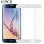 10 PCS delantero de la pantalla externa lente de cristal para Samsung Galaxy S6 / G920F (Blanco)