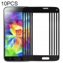10 PCS מסך קדמי עדשת זכוכית החיצונית למיני S5 גלקסי סמסונג (שחור)