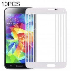 10 PCS delantero de la pantalla externa lente de cristal para Samsung Galaxy S5 Mini (blanco)