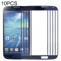10 PCS Frontscheibe Äußere Glasobjektiv für Samsung Galaxy S IV / i9500 (blau)
