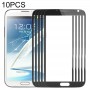 10 PCS delantero de la pantalla externa lente de cristal para Samsung Galaxy Note II / N7100 (Negro)