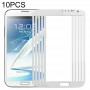 10 PCS Frontscheibe Äußere Glasobjektiv für Samsung Galaxy Note II / N7100 (weiß)