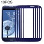 10 PCS Frontscheibe Äußere Glasobjektiv für Samsung Galaxy SIII / i9300 (blau)