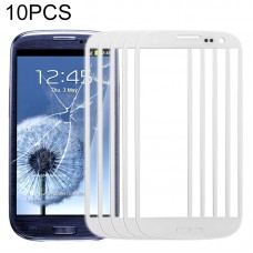 10 бр. Външен стъклен леща за Samsung Galaxy SIII / I9300 (бял)
