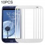 10 PCS Frontscheibe Äußere Glasobjektiv für Samsung Galaxy SIII / i9300 (weiß)